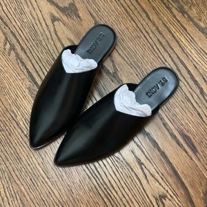 St. Agni Black Zuri Leather Mules